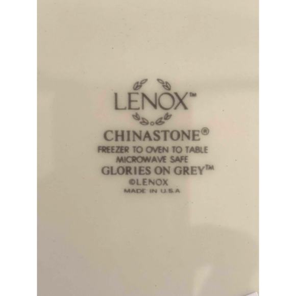 Vintage Lenox GLORIES ON GREY 12.5” Round Floral Serving Platter White Pink Grey - Picture 4 of 4